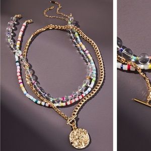 Mushroom & Pearl Beaded Necklaces, Set of 3